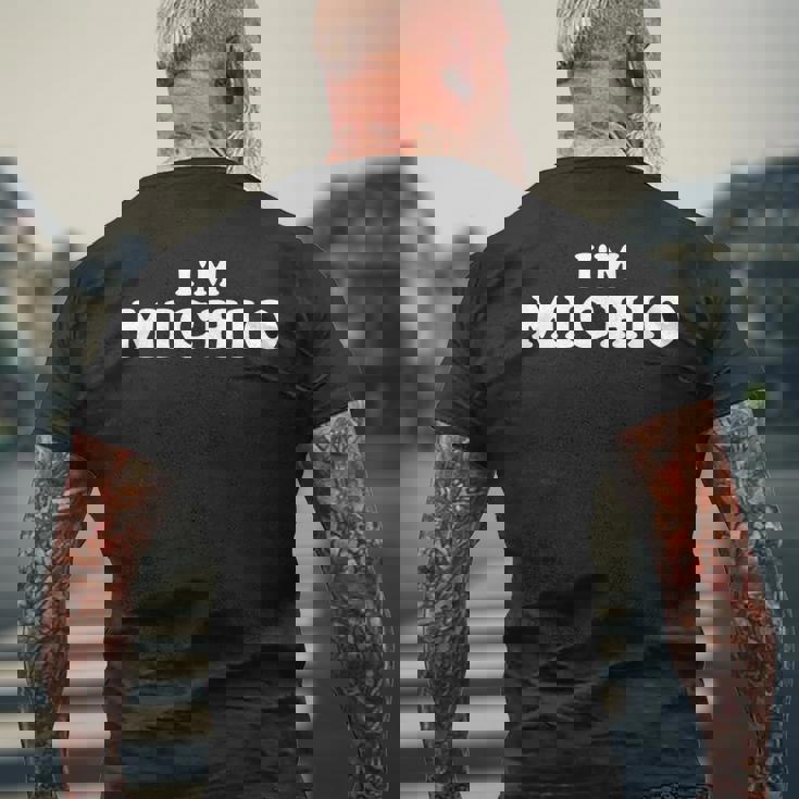 I'm Michio、My Name Is Michio、I Am Michio、パーソナライズ メンズTシャツ バックプリント 高齢者への贈り物