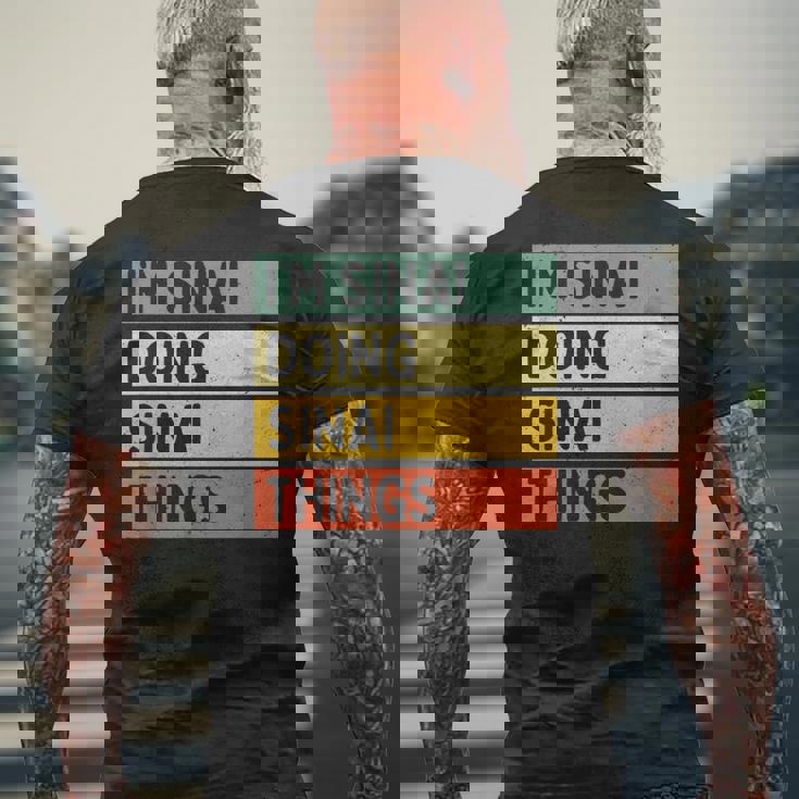 I'minai Doinginai Things 面白い名言 メンズTシャツ バックプリント 高齢者への贈り物