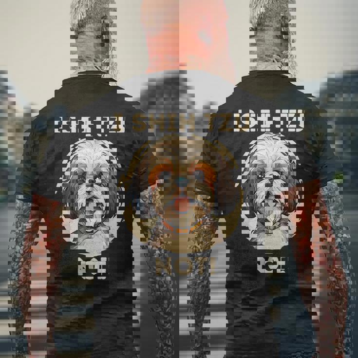 Ihih Tzu Not おもしろシーズー犬 メンズTシャツ バックプリント 高齢者への贈り物