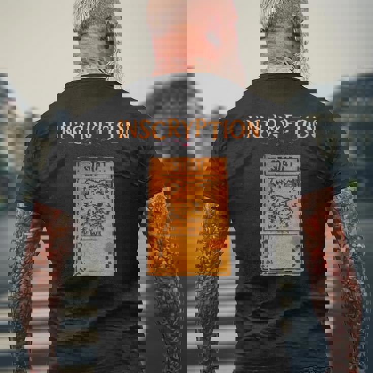 Inscryption 心理ストード カードゲーム ハロウィン 怖い メンズTシャツ バックプリント 高齢者への贈り物