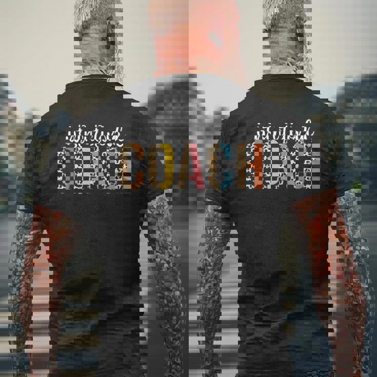 Instructional Coach ヒョウ柄 新学期 メンズTシャツ バックプリント 高齢者への贈り物