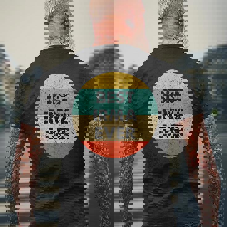 Irma 名前 メンズTシャツ バックプリント 高齢者への贈り物