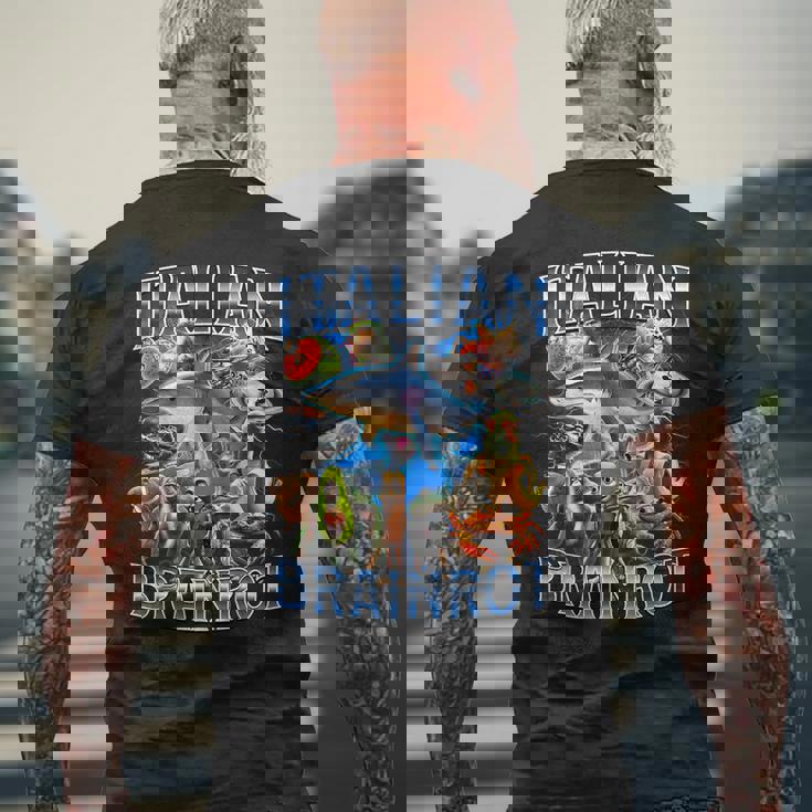 Italiana Brainrot メンズTシャツ バックプリント 高齢者への贈り物