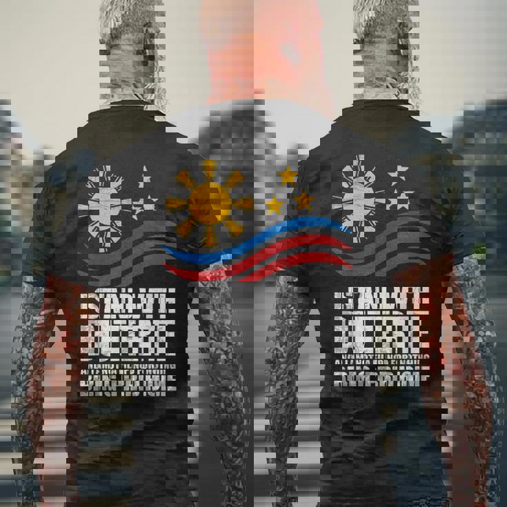 Itand With Duterte フィリピン フィリピン 強い 帰省 メンズTシャツ バックプリント 高齢者への贈り物