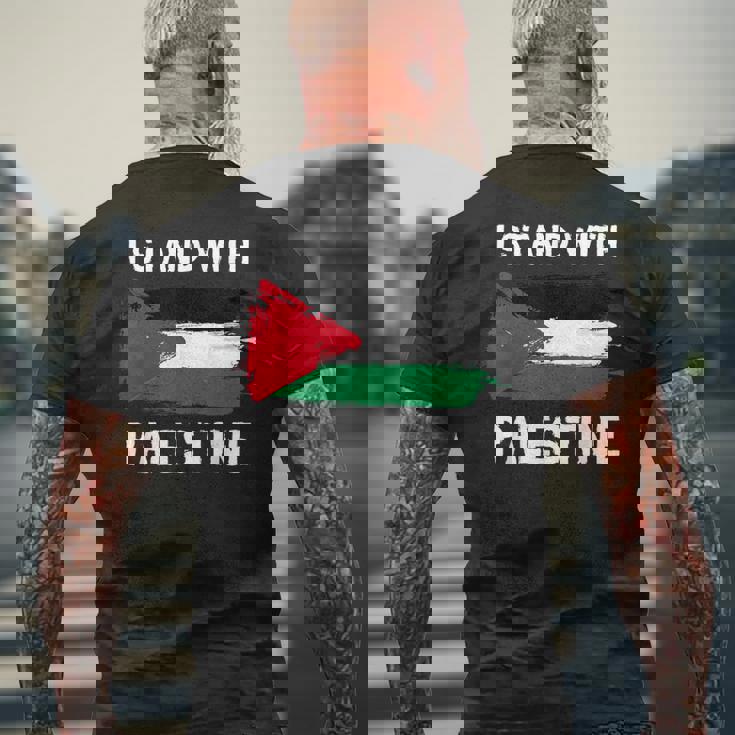 Itand With Palestine ペンダント フリーガザエルサレムモスク メンズTシャツ バックプリント 高齢者への贈り物