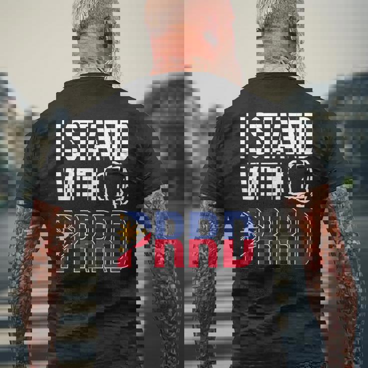 Itand With Prrd Du30 サポーター フィリピン国旗拳ポンプ メンズTシャツ バックプリント 高齢者への贈り物