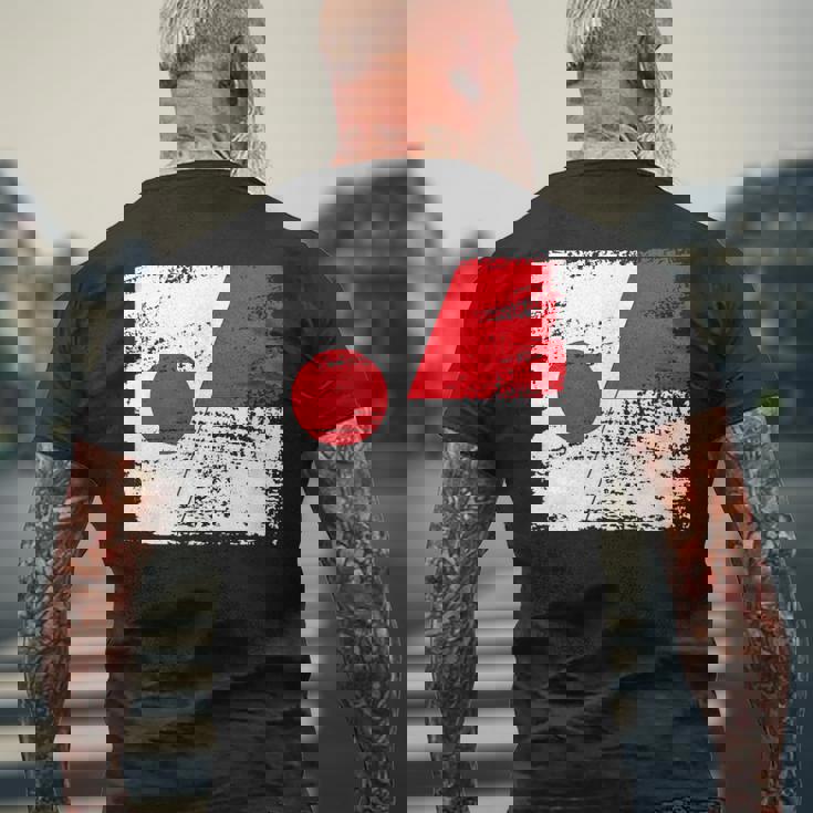 Japanese Flag Indonesiaインドネシアの遺産 インドネシアのルーツ 日本の国旗 インドネシアの国旗 メンズTシャツ バックプリント 高齢者への贈り物