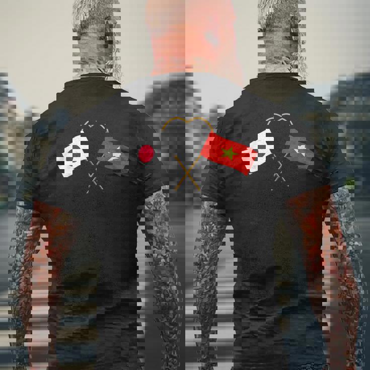 Japanese Flagietnamese Flagベトナムの遺産 ベトナムのルーツ 日本の国旗 ベトナムの国旗 メンズTシャツ バックプリント 高齢者への贈り物