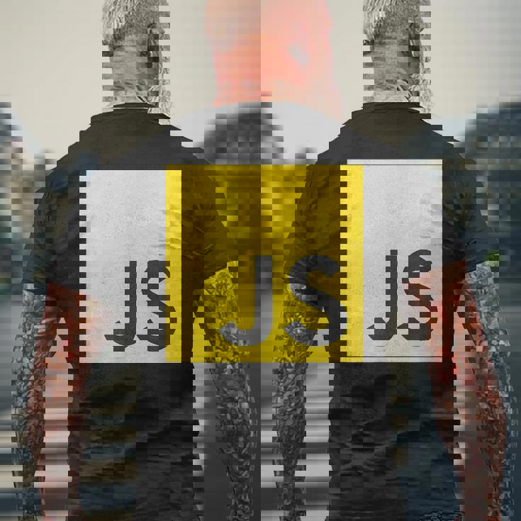 Javascript Js React AngularjsueJs NodeJs プログラマーオタク メンズTシャツ バックプリント 高齢者への贈り物