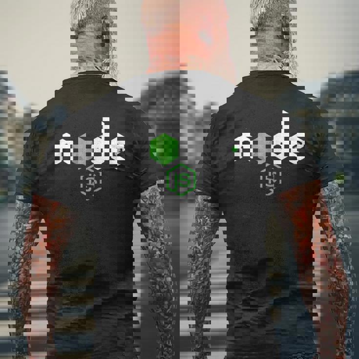 Javascript Programmer Js Node Pc Developers メンズTシャツ バックプリント 高齢者への贈り物