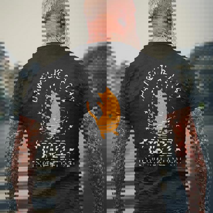 Jazz Dance Cat Jazz メンズTシャツ バックプリント 高齢者への贈り物