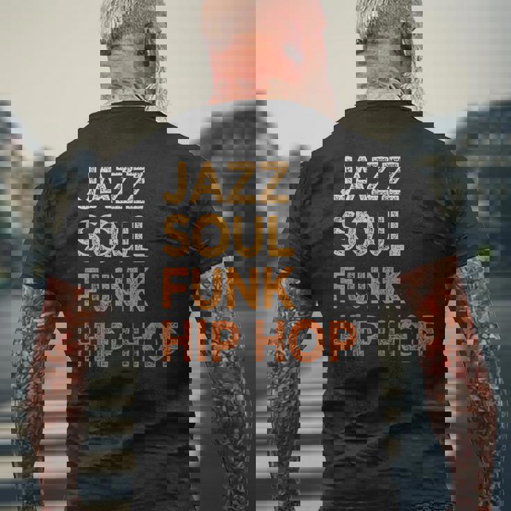 Jazzoul ファンク ヒップホップ アフリカ系アメリカ人のプライド音楽愛好家 メンズTシャツ バックプリント 高齢者への贈り物