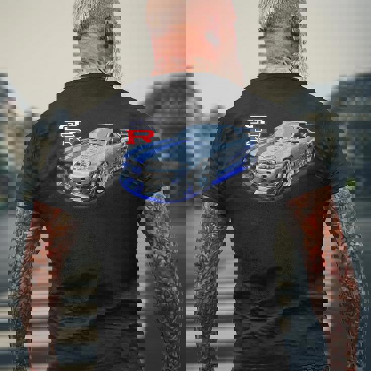 Jdm Car-Spec Kv2 シルバー Bnr34 レース メンズTシャツ バックプリント 高齢者への贈り物