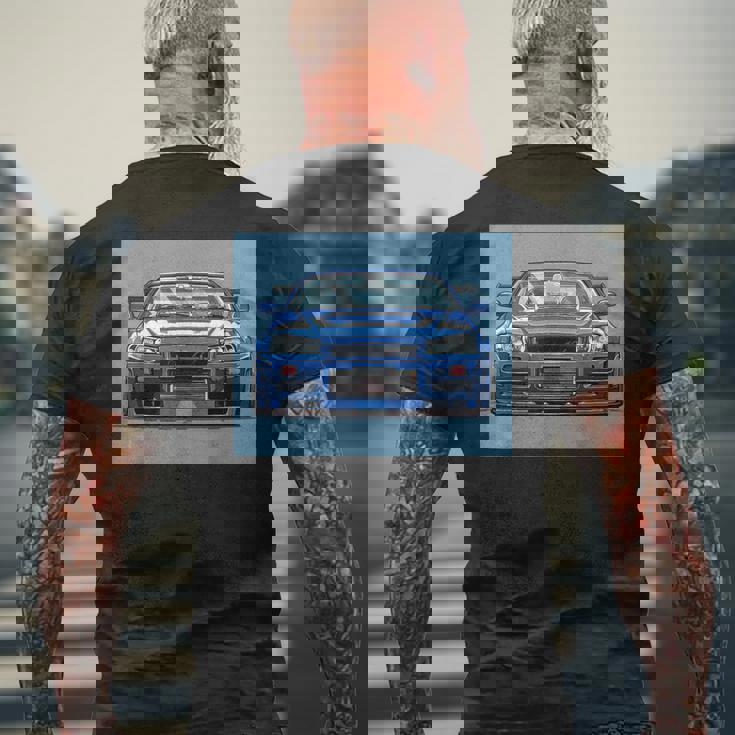 Jdm Gt R カーシーン チューニング スカイライン R34 ドリフト インポート メンズTシャツ バックプリント 高齢者への贈り物