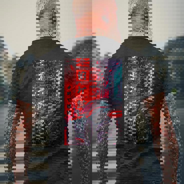 Jdm ジャパン ドリフト レーシング チューニング スポーツカー 東京 ドリフト メンズTシャツ バックプリント 高齢者への贈り物