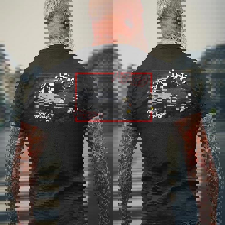 Jdm ドリフト アニメ マンガ 車 八六 メンズTシャツ バックプリント 高齢者への贈り物