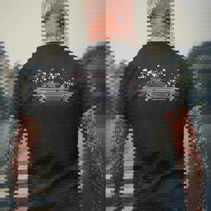 Jdm 八六 86 レビン 桜 クーペ メンズTシャツ バックプリント 高齢者への贈り物