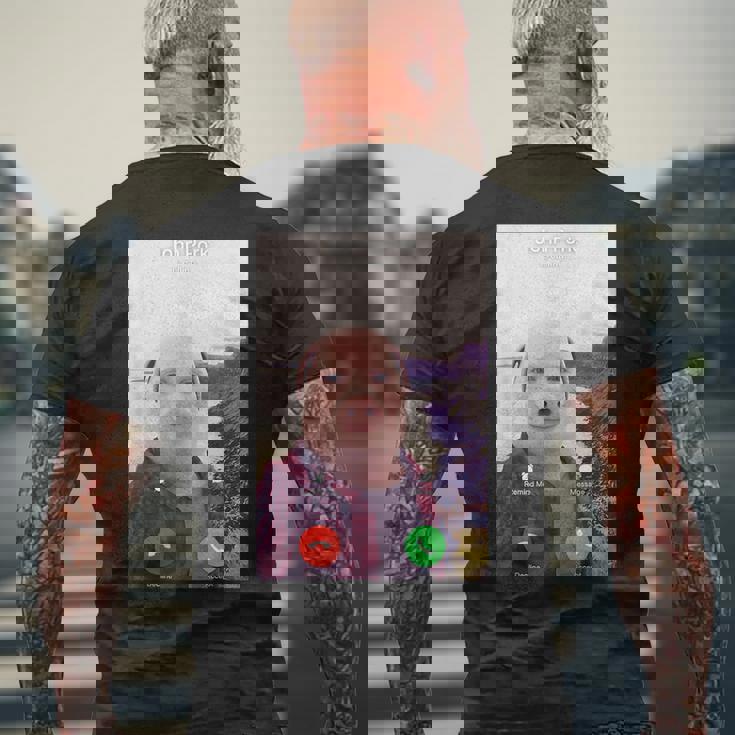 John Pork Is Calling メンズTシャツ バックプリント 高齢者への贈り物