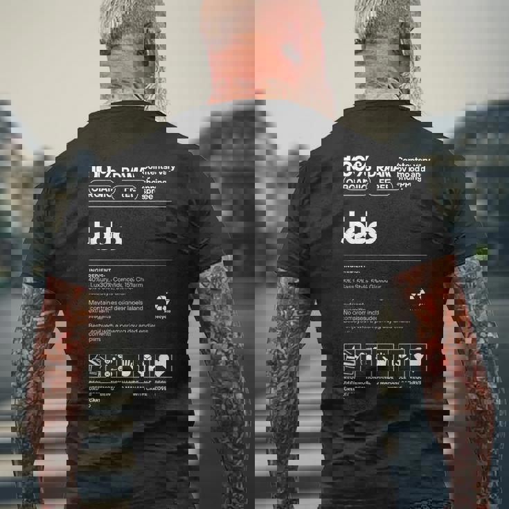 Jojo名札 皮肉な名前 ジョジョの栄養成分 メンズTシャツ バックプリント 高齢者への贈り物