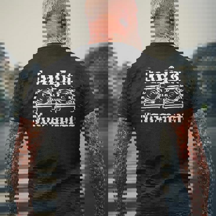 Junglist Movement ジャングルドラムとバスミュージックデザイン メンズTシャツ バックプリント 高齢者への贈り物