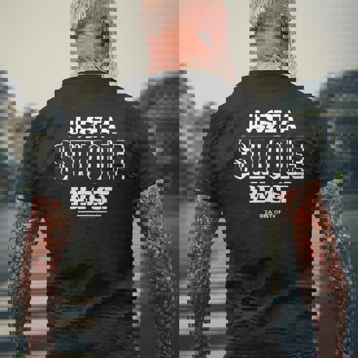 Just Awole Beast トレーニング フィットネス モチベーション ジム 格言 メンズTシャツ バックプリント 高齢者への贈り物