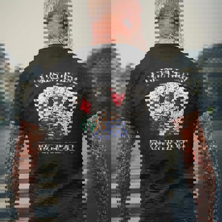 Im Just Here For The Pot ポーカーダイス カジノカード メンズTシャツ バックプリント 高齢者への贈り物