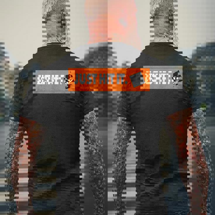 Just Hit It 420 マリファナ 大麻 雑草 喫煙 メンズTシャツ バックプリント 高齢者への贈り物