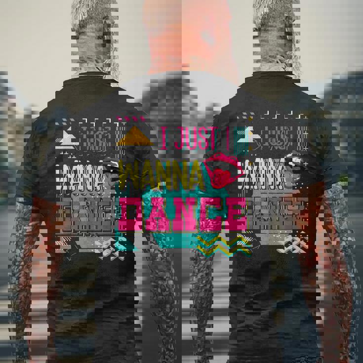 I Just Wanna Dance Lovers ファニーダンシングファン レトロダンサー メンズTシャツ バックプリント 高齢者への贈り物