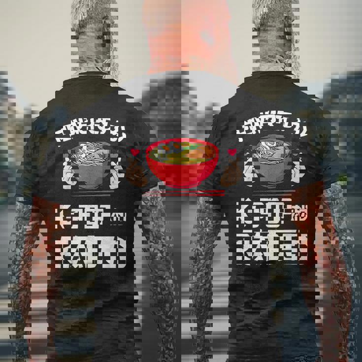 K-Pop And ラーメン 韓国 メンズTシャツ バックプリント 高齢者への贈り物