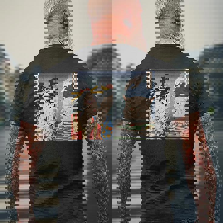 Lady Yelling At Cat Meme メンズTシャツ バックプリント 高齢者への贈り物