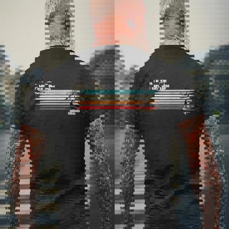 Lake Tahoe カリフォルニア ウィンドサーフィン レトロ レース ウィンドサーファー メンズTシャツ バックプリント 高齢者への贈り物