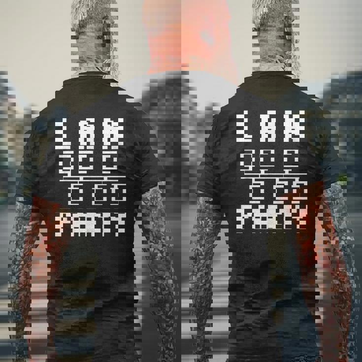 Lan Party レトロゲームtシャツ メンズTシャツ バックプリント 高齢者への贈り物