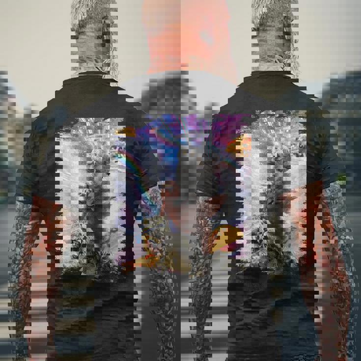 Laser Eyespace モルモット 猫 ナマケモノ 恐竜 メンズTシャツ バックプリント 高齢者への贈り物