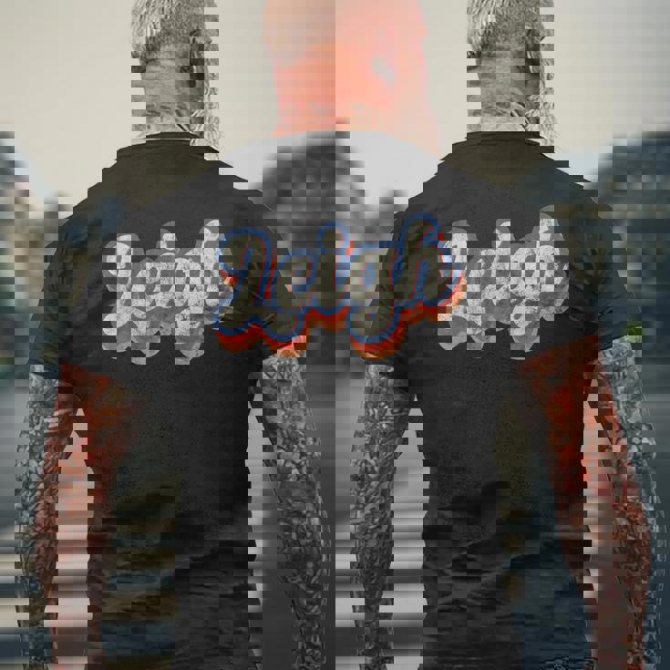 Leigh 名前入りシャツ カスタムレタリング 70年代 メンズTシャツ バックプリント 高齢者への贈り物