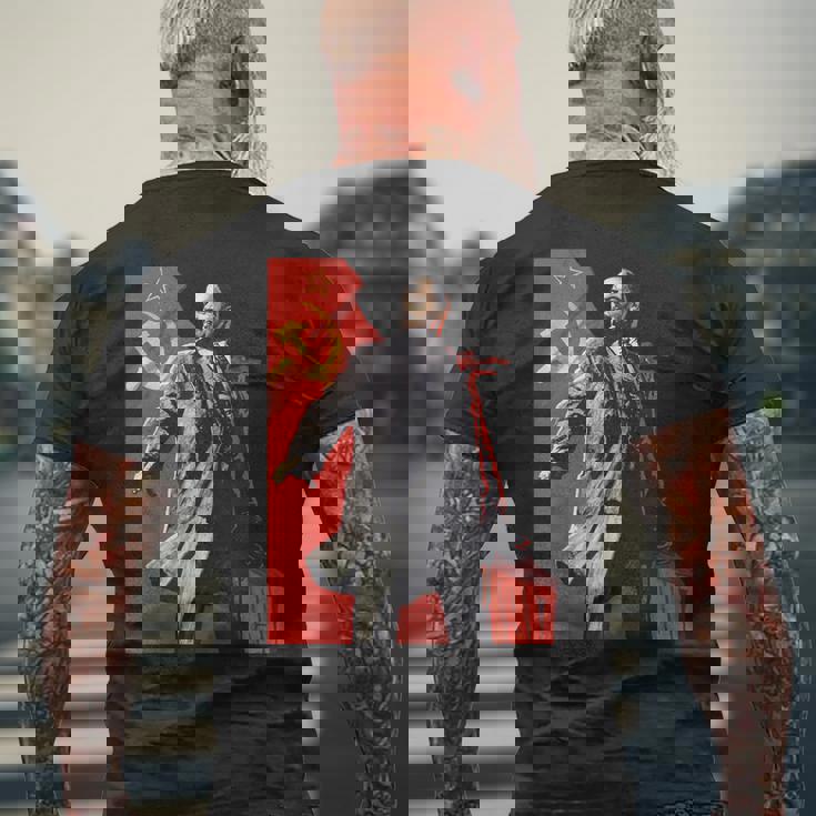 Lenin Forever ソビエト連邦 ソ連 ロシア レトロ ヴィンテージ ジャージ メンズTシャツ バックプリント 高齢者への贈り物