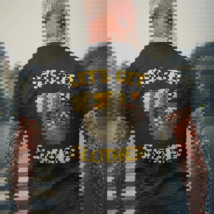 Let's Getlothed テキーラ-面白い飲酒ナマケモノ メンズTシャツ バックプリント 高齢者への贈り物