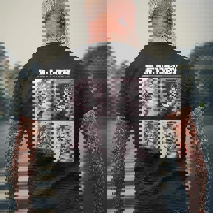 Let It Meow 面白い猫子猫の歌うギフト メンズTシャツ バックプリント 高齢者への贈り物