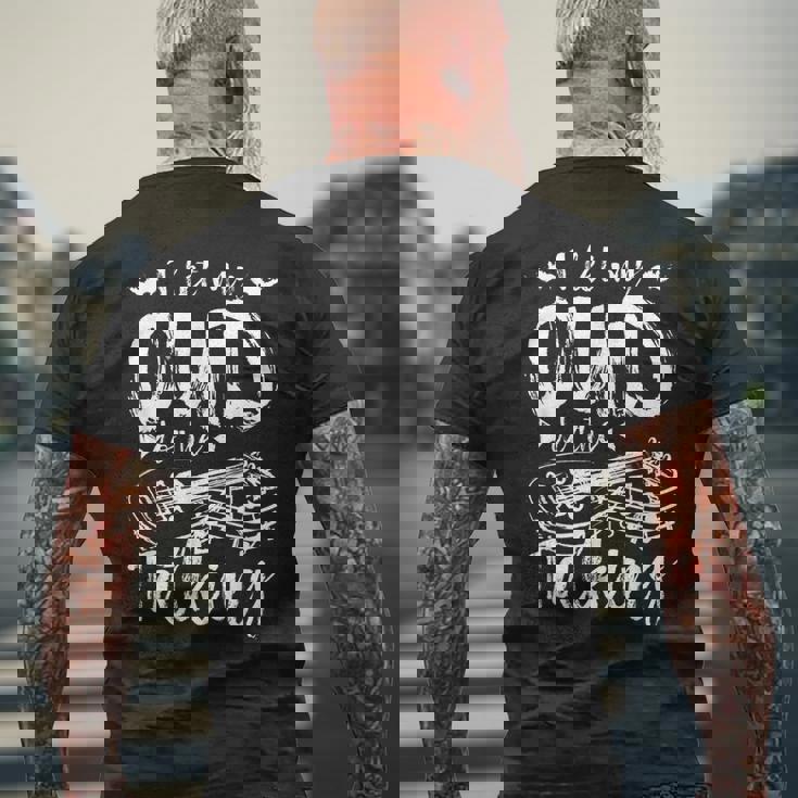 I Let My Oud Do The Talk メンズTシャツ バックプリント 高齢者への贈り物