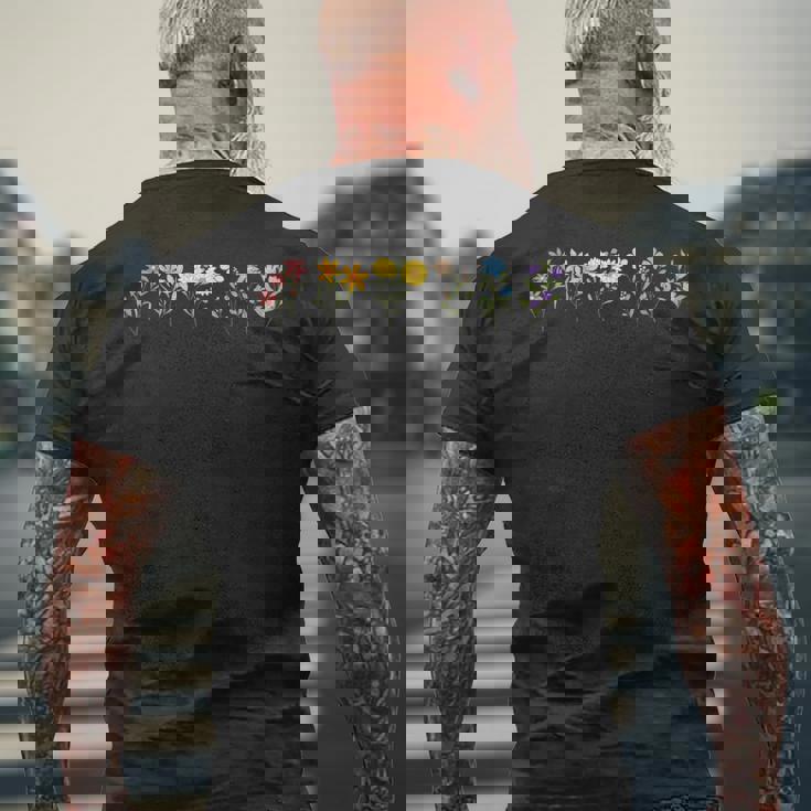 Lgbtqia プライドフラワー レインボーフラワー 植物好き メンズTシャツ バックプリント 高齢者への贈り物