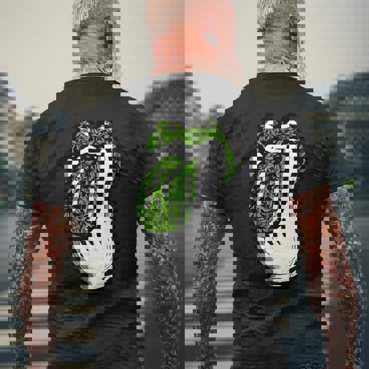 Lickmoke ウィードリーフパターン マリファナ420 大麻ポットギフト メンズTシャツ バックプリント 高齢者への贈り物