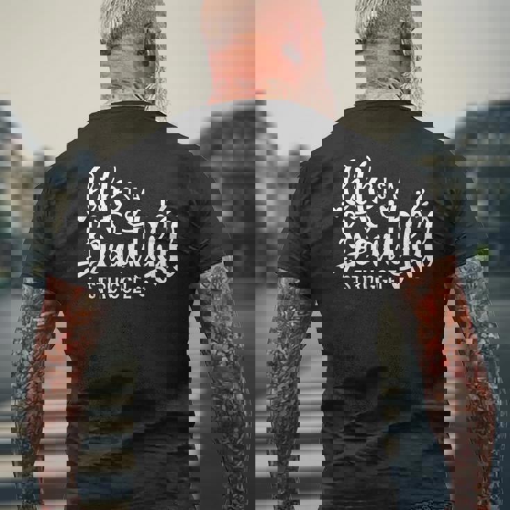 Life Is A Beautifultruggle インスピレーション モチベーション メンズTシャツ バックプリント 高齢者への贈り物