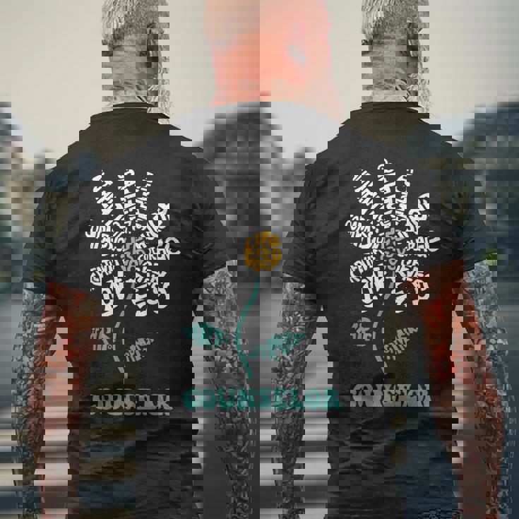 Life-Is Good Counselor ユーモア 勇気 開放性 楽しい 愛 メンズTシャツ バックプリント 高齢者への贈り物