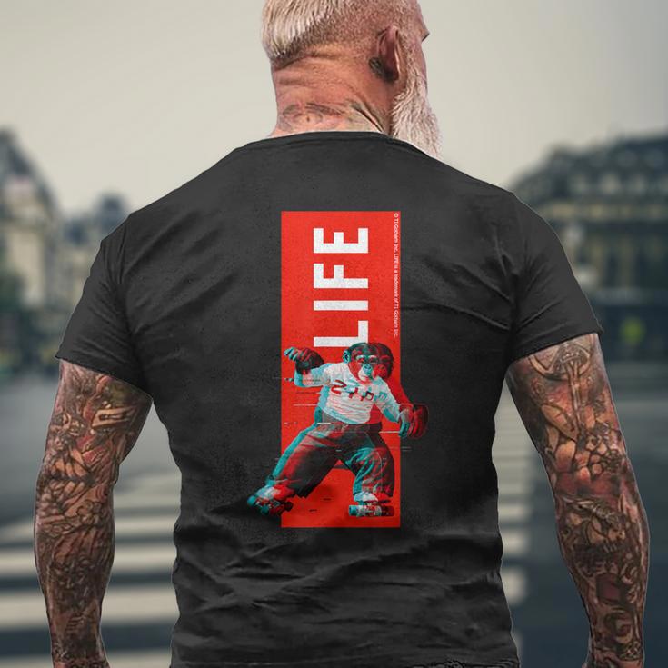 Life Picture Collection チンパンジー（3） メンズTシャツ バックプリント 高齢者への贈り物