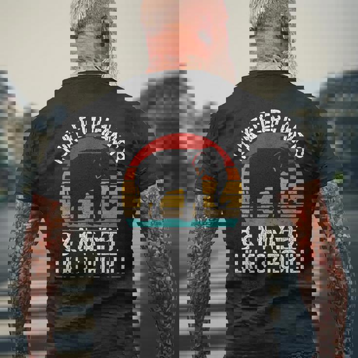 I Like Elephants And Maybe Like 3 People シャツ 象 メンズTシャツ バックプリント 高齢者への贈り物