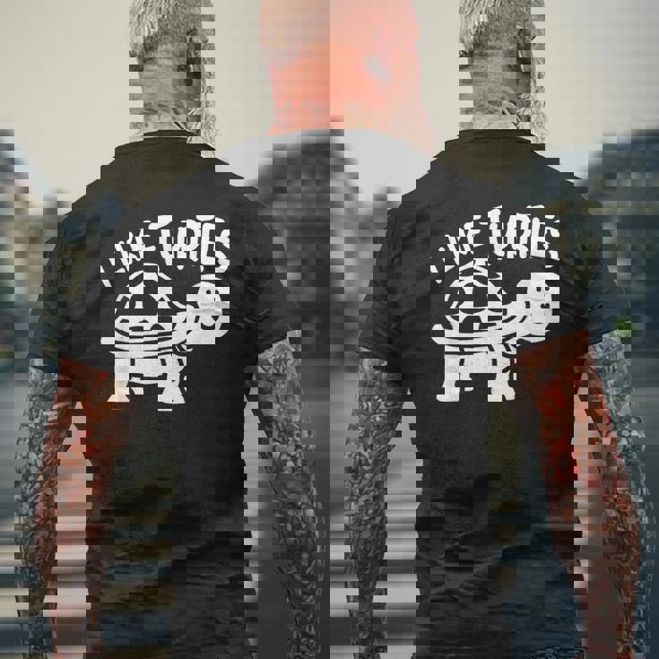 I Like Turtles かわいい 亀 愛 亀 海 動物 好き メンズTシャツ バックプリント 高齢者への贈り物
