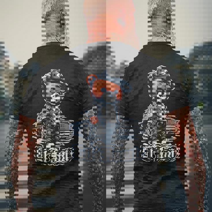 Lil Homie Lowrider かわいいテディベア ヒップホップ ローライダー チカーノ メンズTシャツ バックプリント 高齢者への贈り物