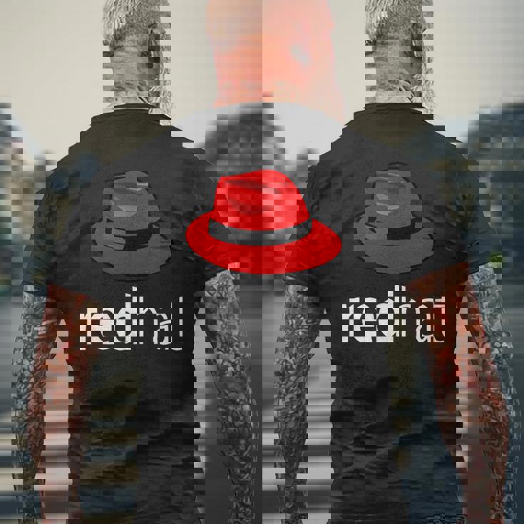 Linuxレッドハット愛好家tシャツペンギンタックスオープンソースos メンズTシャツ バックプリント 高齢者への贈り物