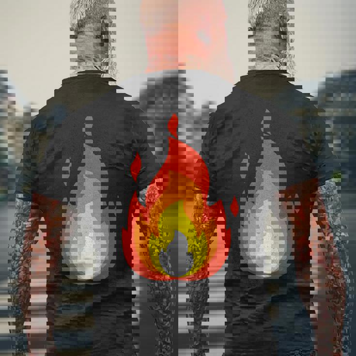 Lit Fire Flame ホットバーニングビーチパーティー メンズTシャツ バックプリント 高齢者への贈り物