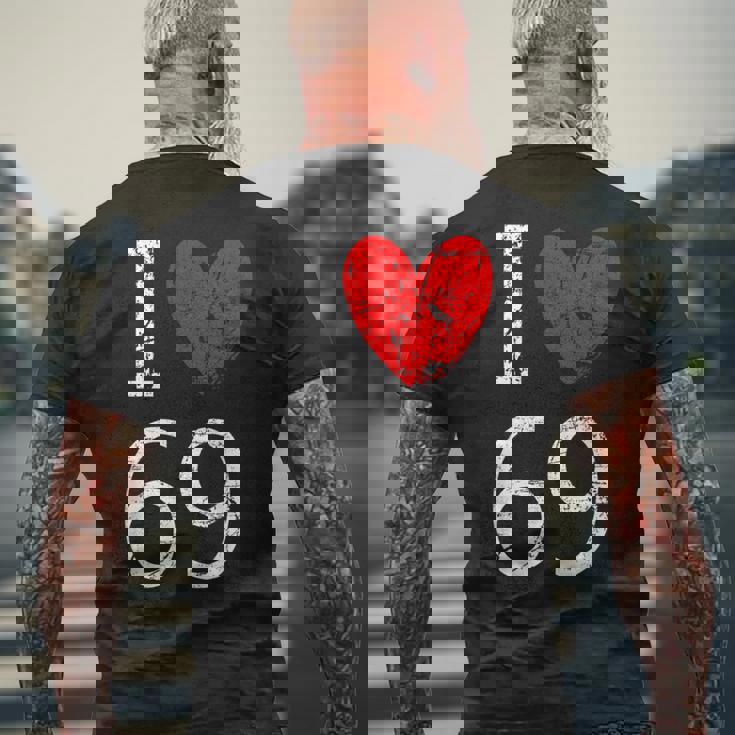 I Love 69 メンズTシャツ バックプリント 高齢者への贈り物