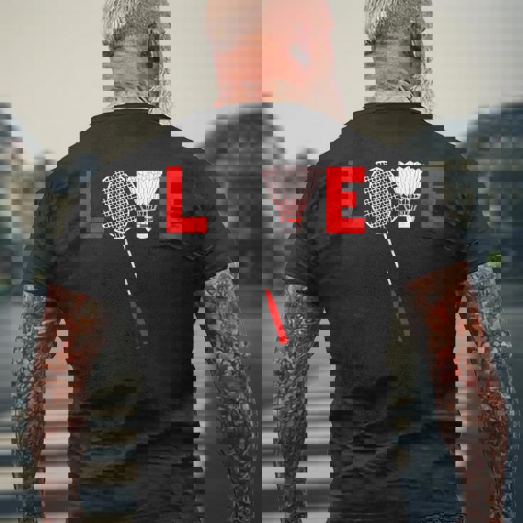 Love Badminton レトロバドミントンラバー メンズTシャツ バックプリント 高齢者への贈り物